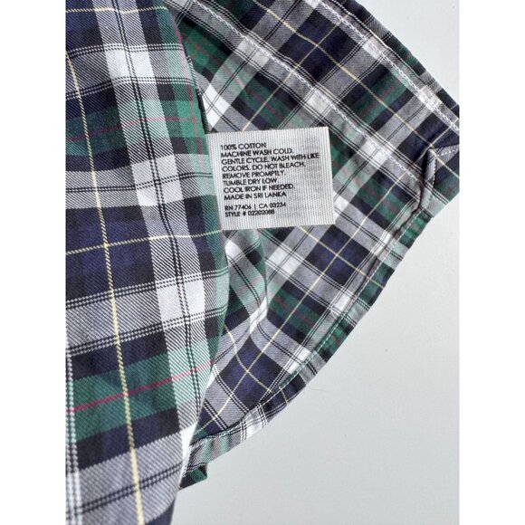 CLUB MONACO Navy Green Check Cotton Slim Fit Button Down Oxford Shirt, Size L - Picture 11 of 12